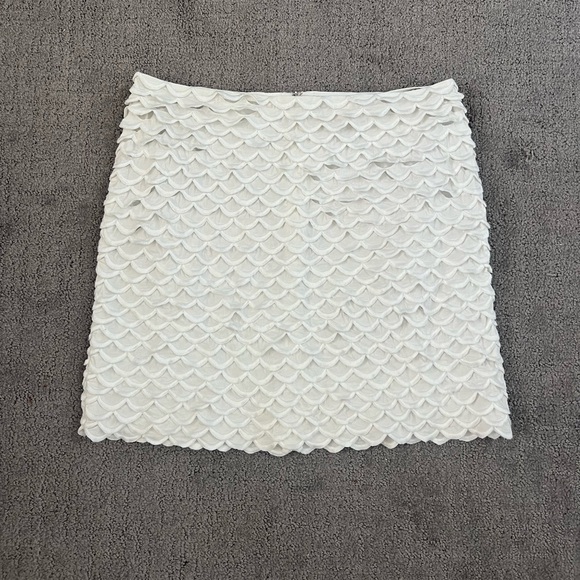 Stella McCartney White Scalloped Layered Mini Skirt - Picture 1 of 4